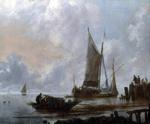 欧洲12-19世纪油画三_CAPPELLE, Jan van de - Vessels Moored off a Jetty